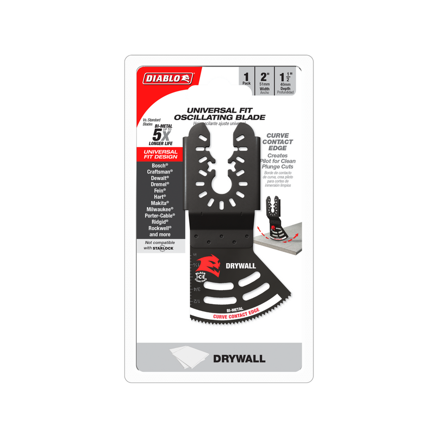 Diablo Universal Multi Tool Blade - 40mm x 51mm - Drywall Cutting - Black - SuperSaverAU - view 1