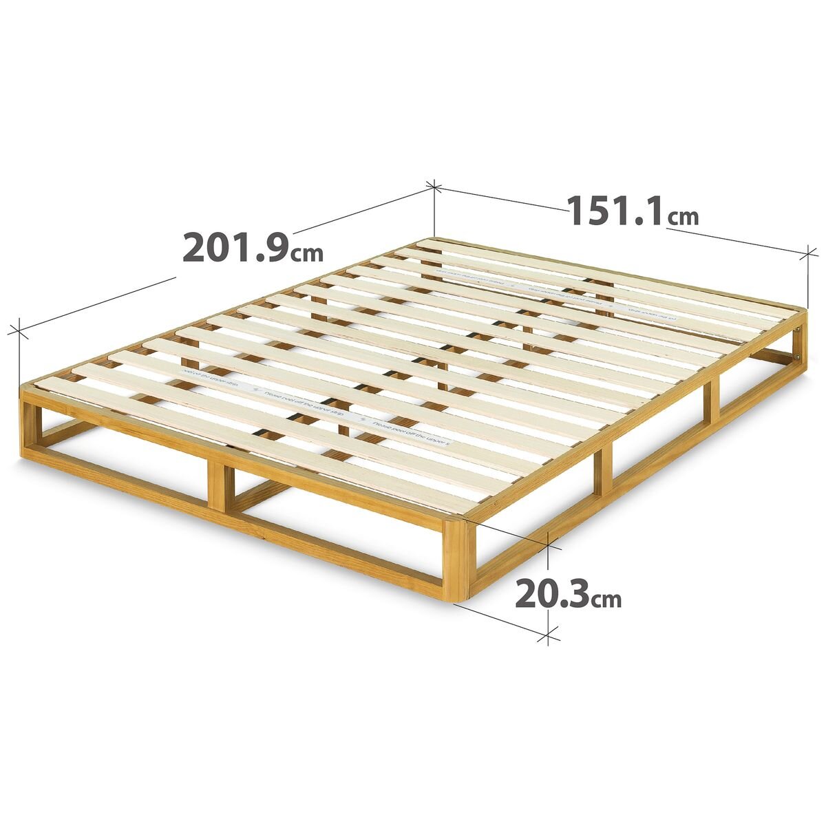 Zinus queen wooden pallet bed frame - solid pine wood, low profile, wooden slats - AU-WDBF-8Q
