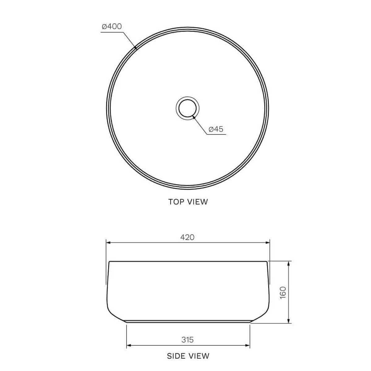 Parisi Cognac 42 countertop basin - gloss white vitreous china, sculptural design - ACL001