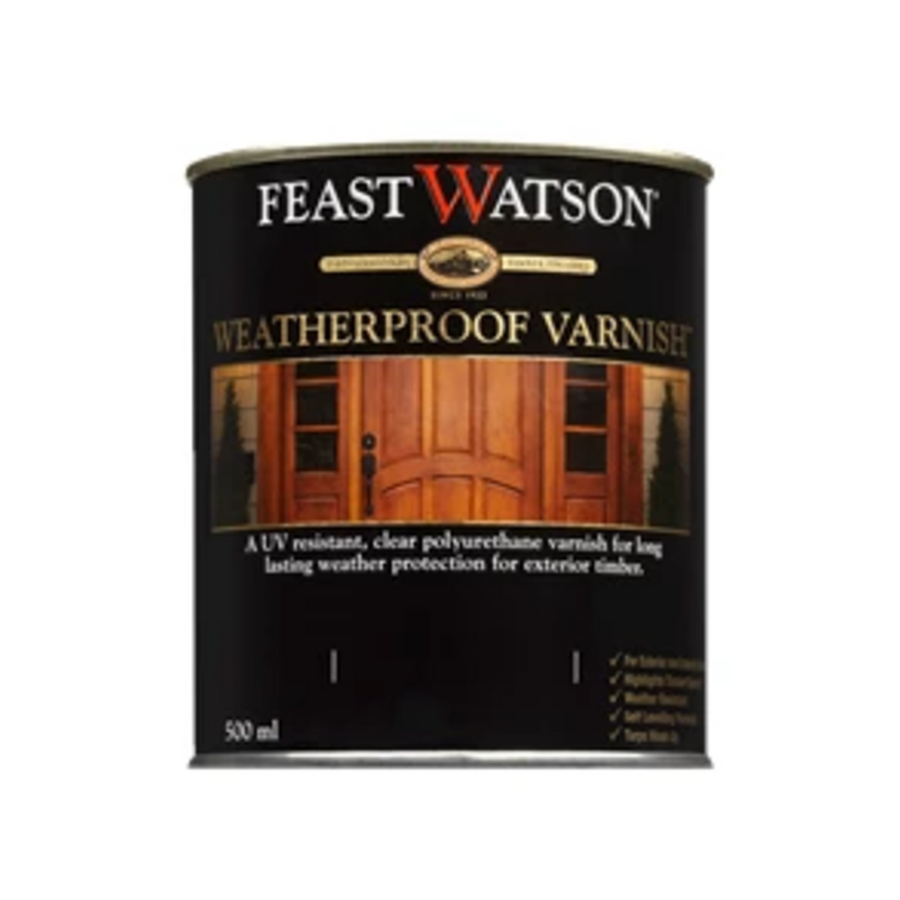 Feast Watson Weatherproof Varnish - 500ml - Clear - Solvent Based - UV Resistant - SuperSaverAU - view 1