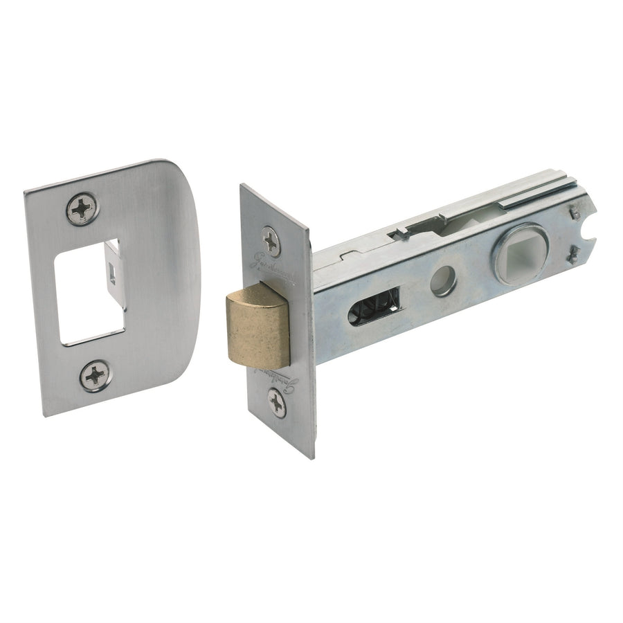 Gainsborough 60mm Tubular Latch, Satin Chrome, D Strike, Rectangular Face