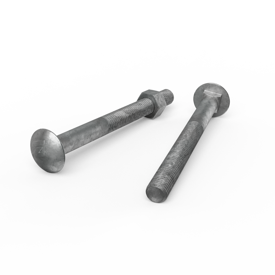 Zenith M12 x 130mm Hot Dip Galvanised Cup Head Bolts Nuts Each - SuperSaverAU - view 1