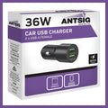 Antsig 36W 2 Port USB Car Charger - Dual USB-A - Metal Housing - Safe Charging - SuperSaverAU - view 3