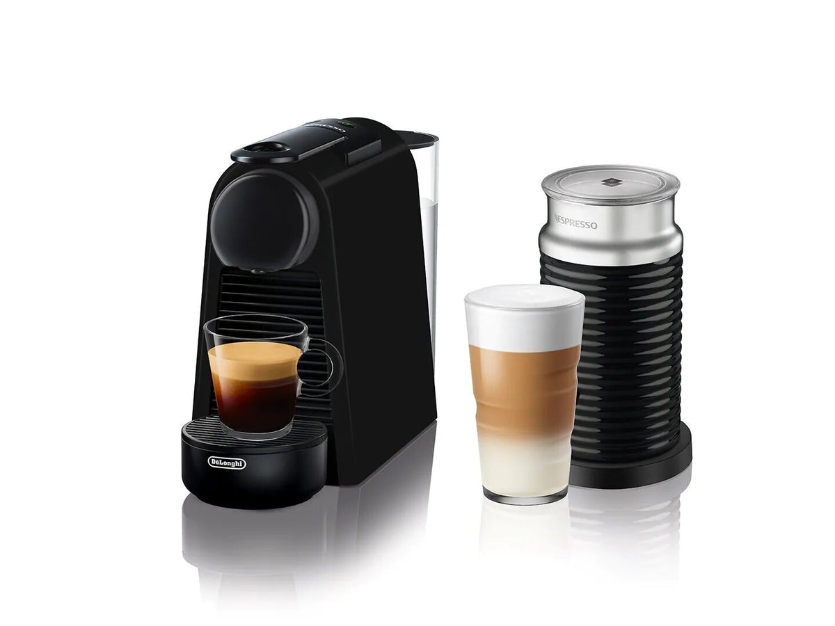 DeLonghi Essenza Mini and Milk Nespresso machine 0.6L - Matte black, Aeroccino milk system - EN85BMAE