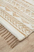 Rug Culture Parade Large Rug 280x190cm - White Jute &amp; Cotton Chenille, Hand Loomed - PRD333WHT280X190
