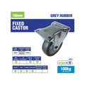 Easyroll Castor - 100mm - Grey Rubber - Heavy Duty Fixed - SuperSaverAU - view 3