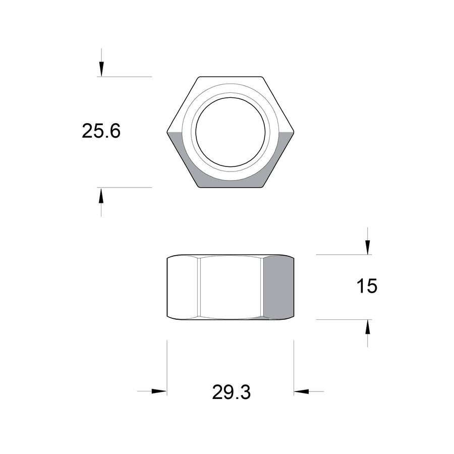 Zenith M16 Hot Dip Galvanised Hex Nut - 4.6 Grade Steel