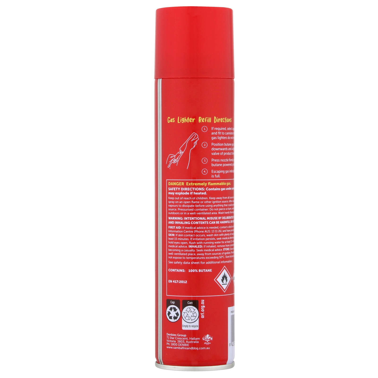 Samba 300ml Butane Lighter Gas Refill Five Times Refined with Adaptors