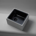 Titan kitchen sink - main bowl plus smaller bowl, black stainless steel, 18/10 grade - TSBS5228