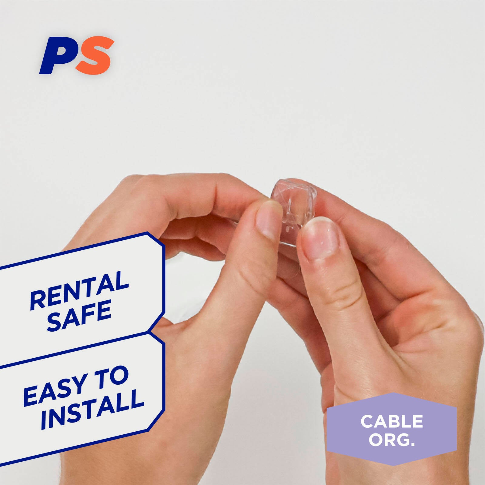 Permastik Clear Cord Clips 12 Pack - Self Adhesive Indoor Cable Clips