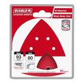 Diablo 93mm 80 Grit Delta Detail Sander Sheets - 10 Pack
