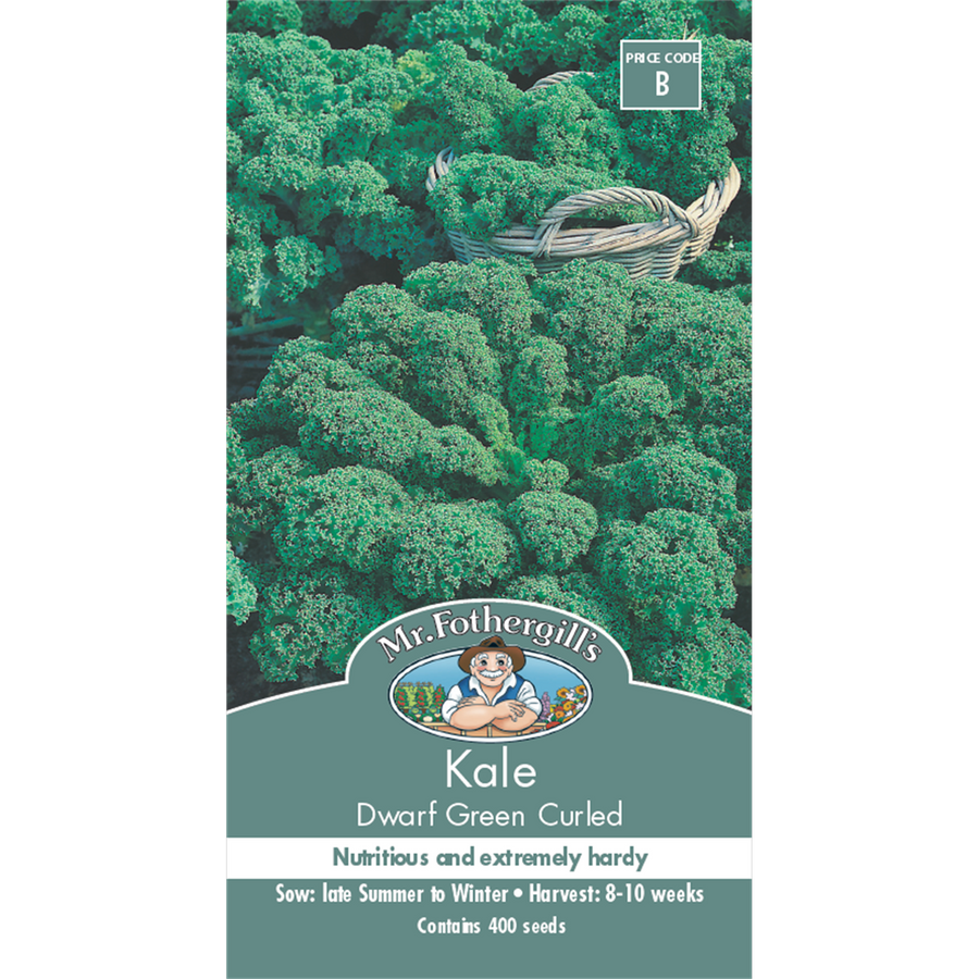 Mr Fothergill Dwarf Green Curled Kale Seeds 75mm Green Nutrient-Rich - SuperSaverAU - view 1