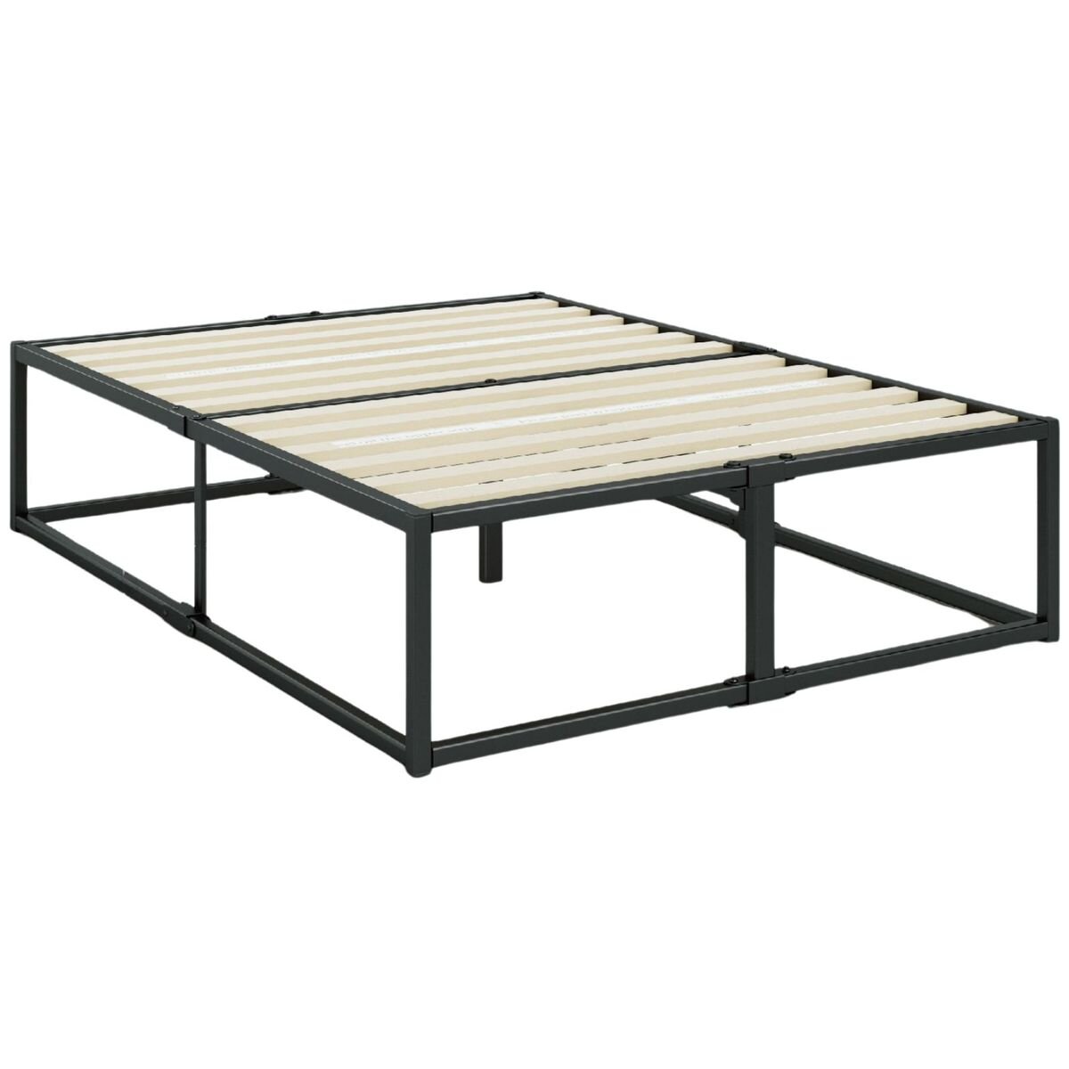 Zinus King Joseph Metal Bed Frame - 45cm Raised Platform Base, Black Steel, Underbed Storage - AU-MBBF-18K