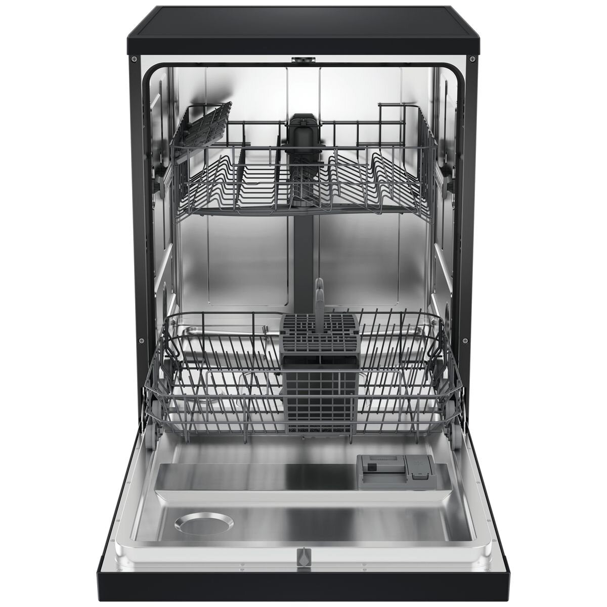 Haier 60cm 300 Series Freestanding Dishwasher - 13 Place Settings - Black - Auto Wash Sensing - HDW13F0B1