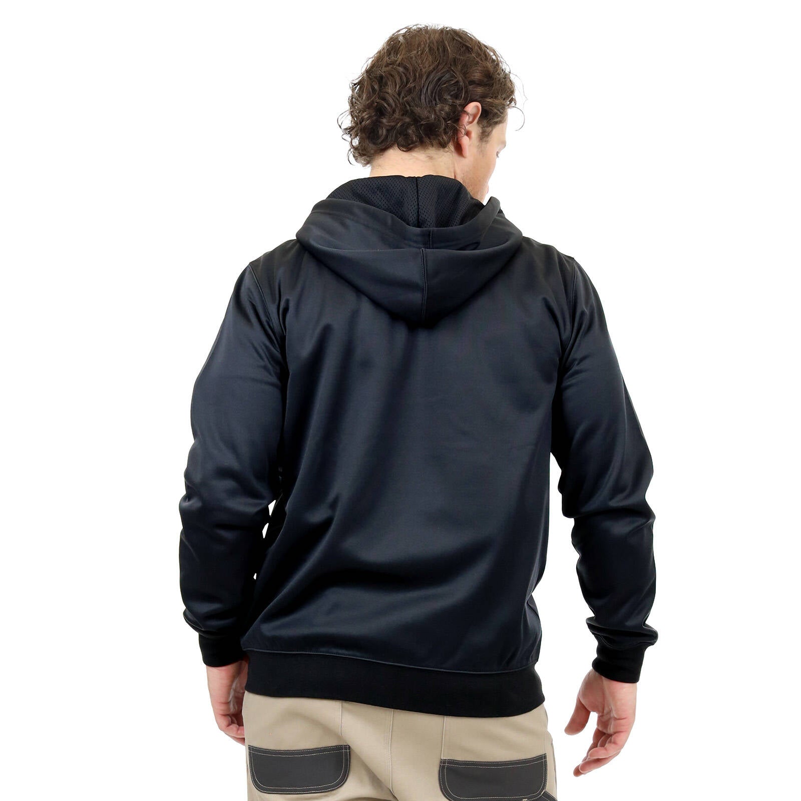 Craftright Black Zip Thru Hoodie - Men's 2XL, 100% Polyester Fleece