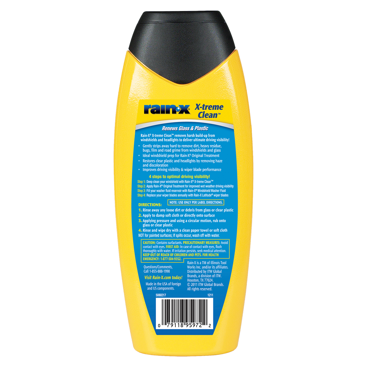 Rain-X X-treme Glass Cleaner 355ml - Streak-Free - Clear - 355ml - SuperSaverAU - view 2