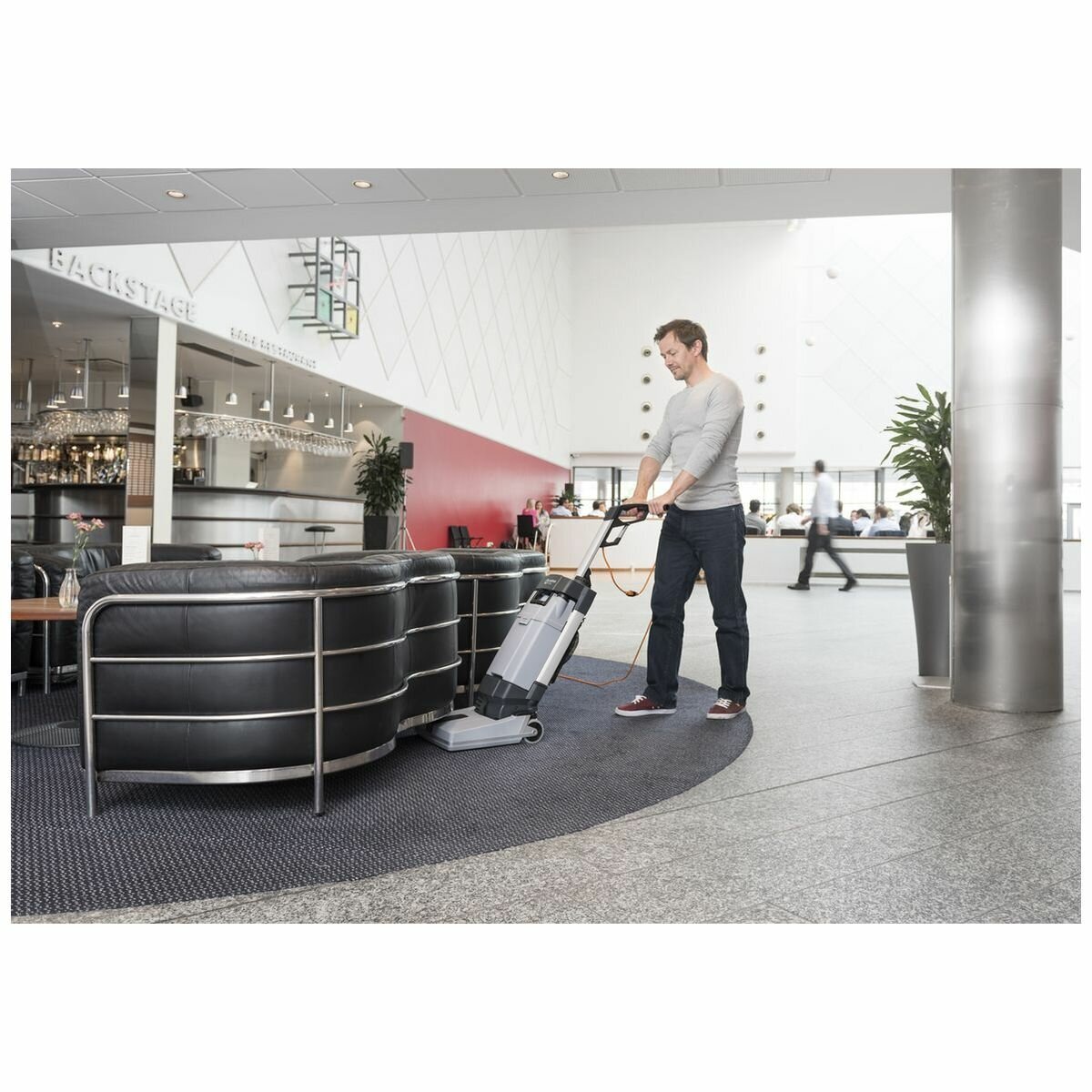 Nilfisk SC100 compact floor scrubber dryer - scrubs and dries in one pass, 10m cord, 12kg - 107417885