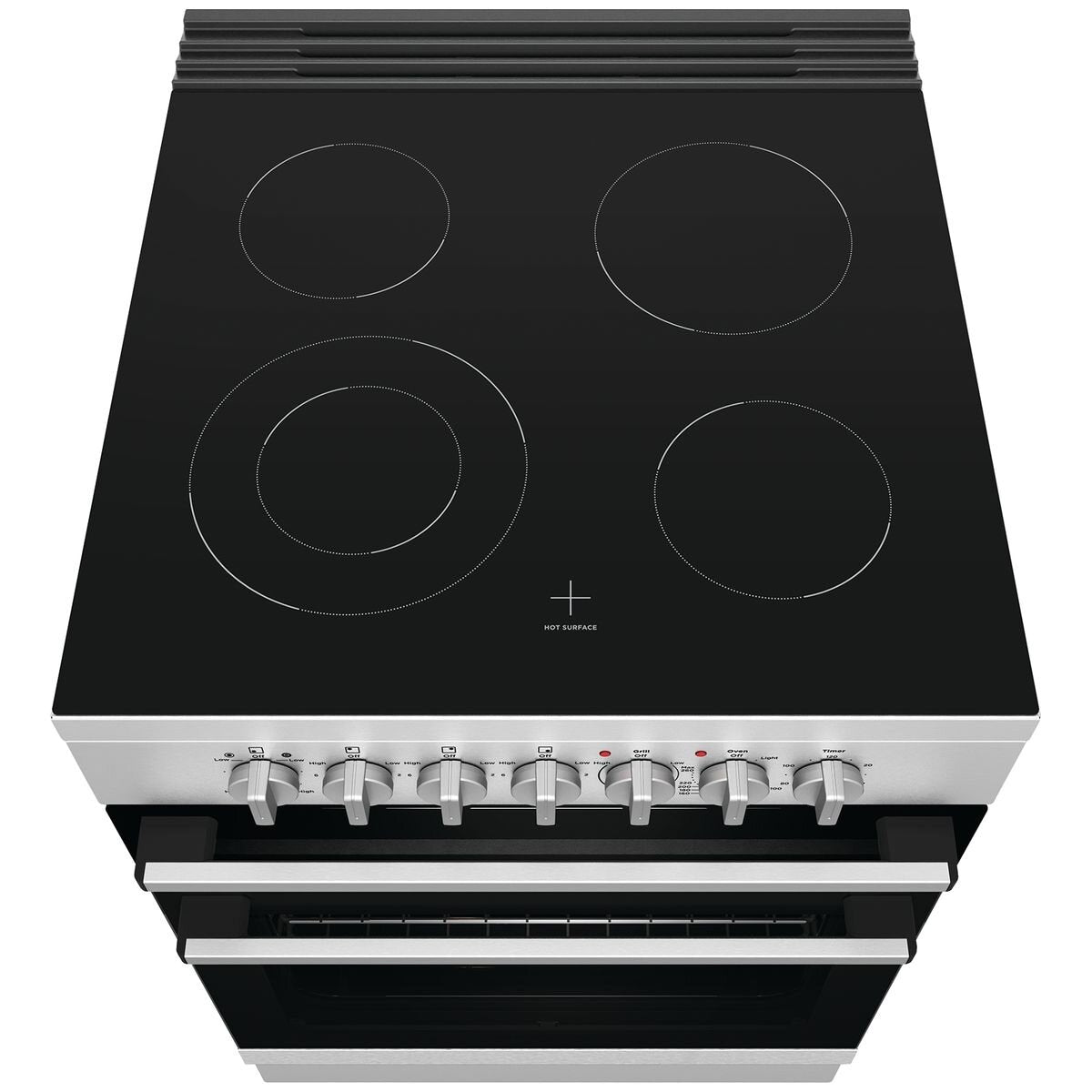 Westinghouse 60cm Electric Freestanding Oven - 80L, Separate Grill, Ceramic Cooktop - WFE642SCB