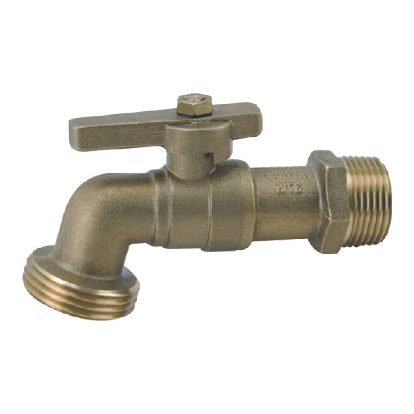 Kinetic 15mm Brass Male 1/4 Turn Hose Cock, Lead Free Brass, Lever Handle