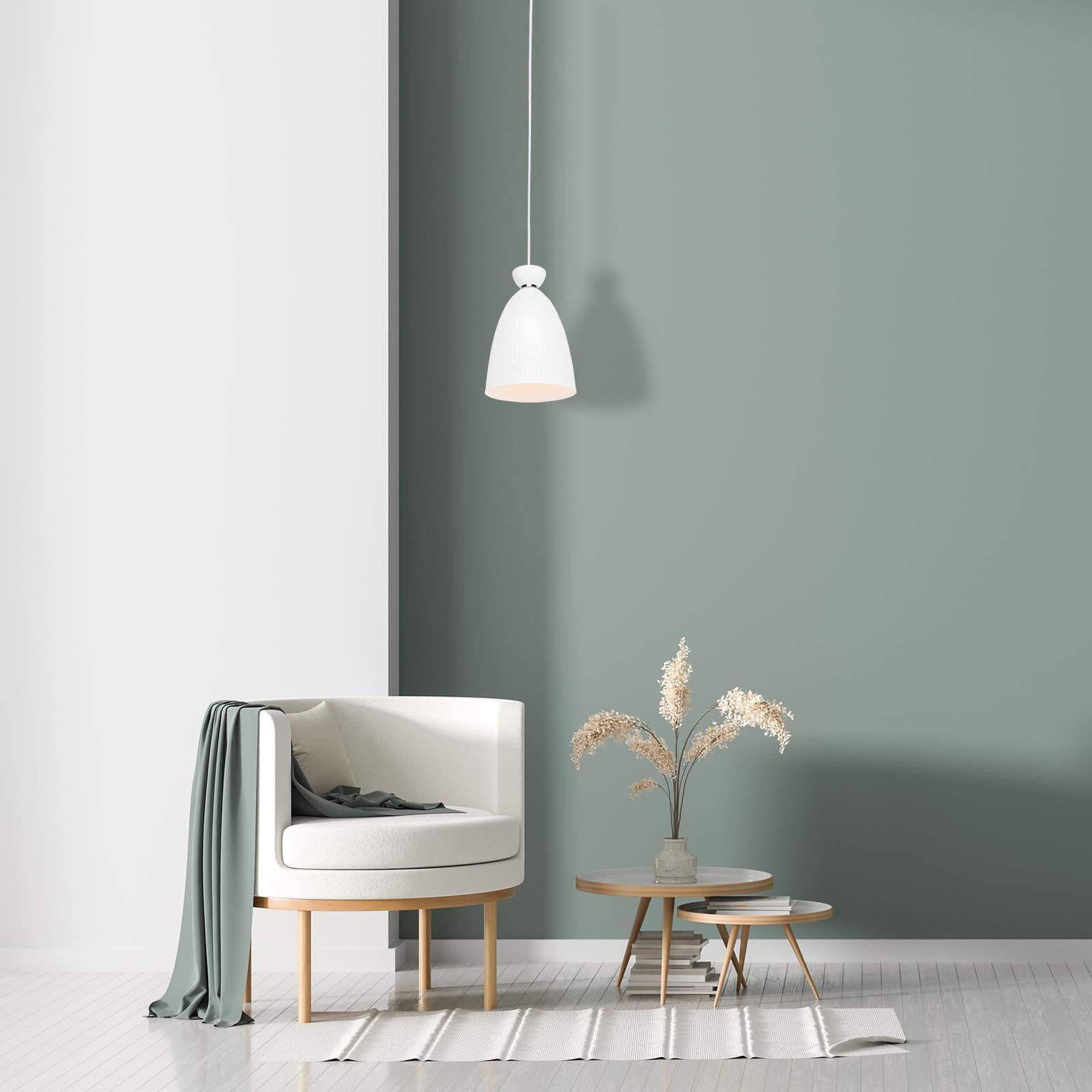 Brilliant Lighting 16cm White Minca Metal DIY Pendant Light E27