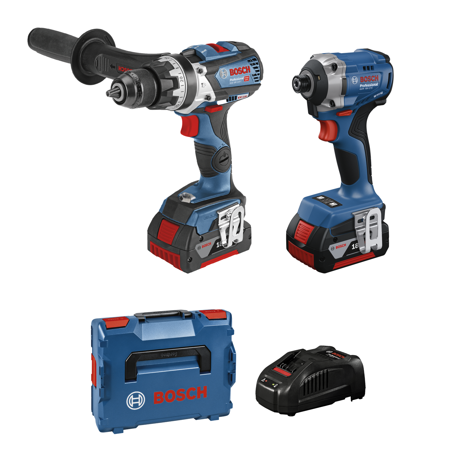 Bosch Professional 18V Brushless Hammer Drill & Impact Driver Kit 2 x 5.0Ah 0615A5008M