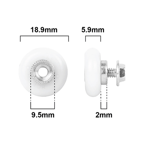 Rolltrak Radial Roller - 19mm - Acetal - Threaded Hub - SuperSaverAU - view 2