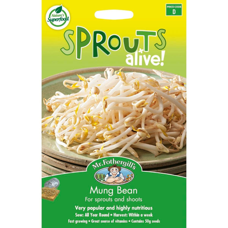 Mr Fothergill Mung Bean Sprouts - 5 Days - Seed - Edible Sprouts - SuperSaverAU - view 1