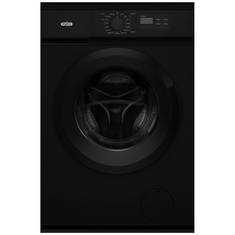 Mykin 6kg Front Load Washing Machine - Compact Depth, 1200rpm Spin, 15 Programs, Black - MFLW600B