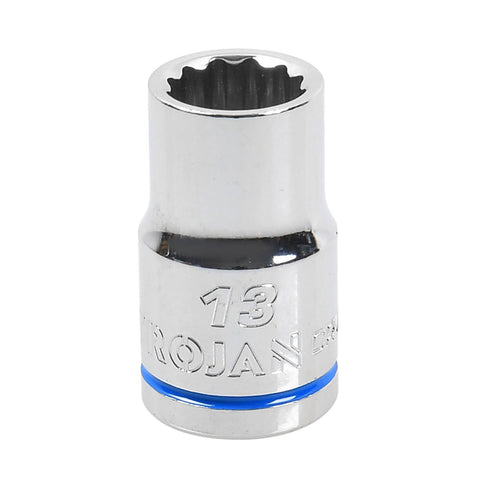 Trojan 13mm Socket 1/2" Drive - Polished Chrome Vanadium - Durable Design - SuperSaverAU - view 1