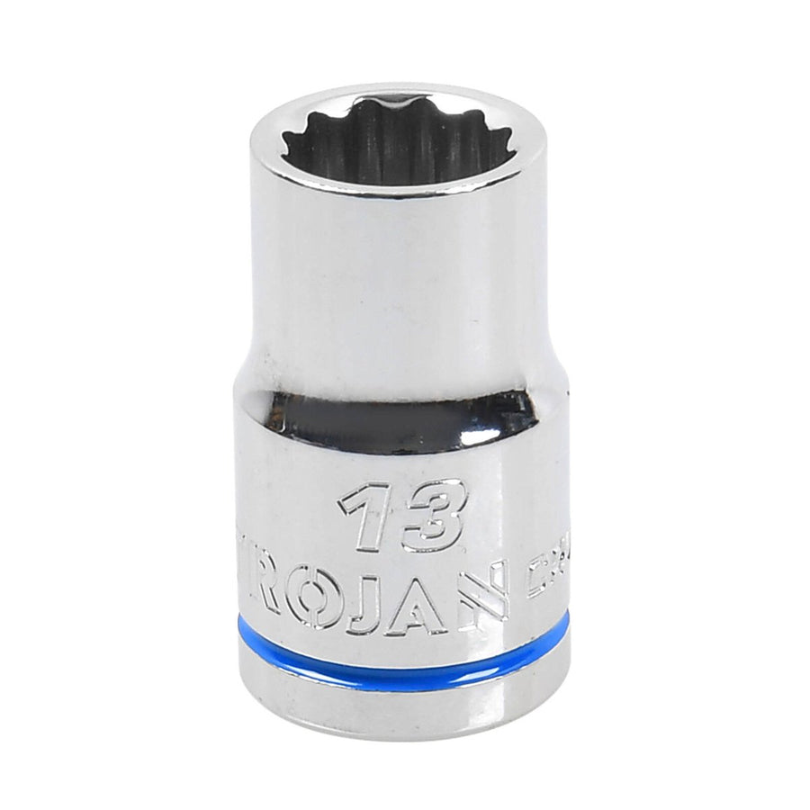 Trojan 13mm Socket 1/2" Drive - Polished Chrome Vanadium - Durable Design - SuperSaverAU - view 1