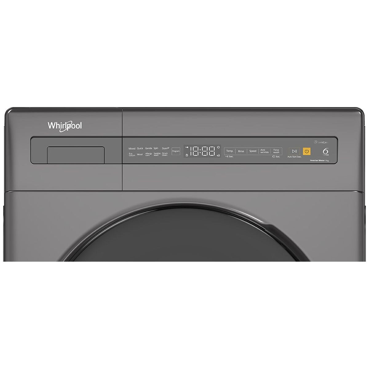Whirlpool 9kg/6kg Essentials Washer Dryer Combo - Black, Sanicare Hygiene Wash, Hot Air Fresh - WWEB9602IG