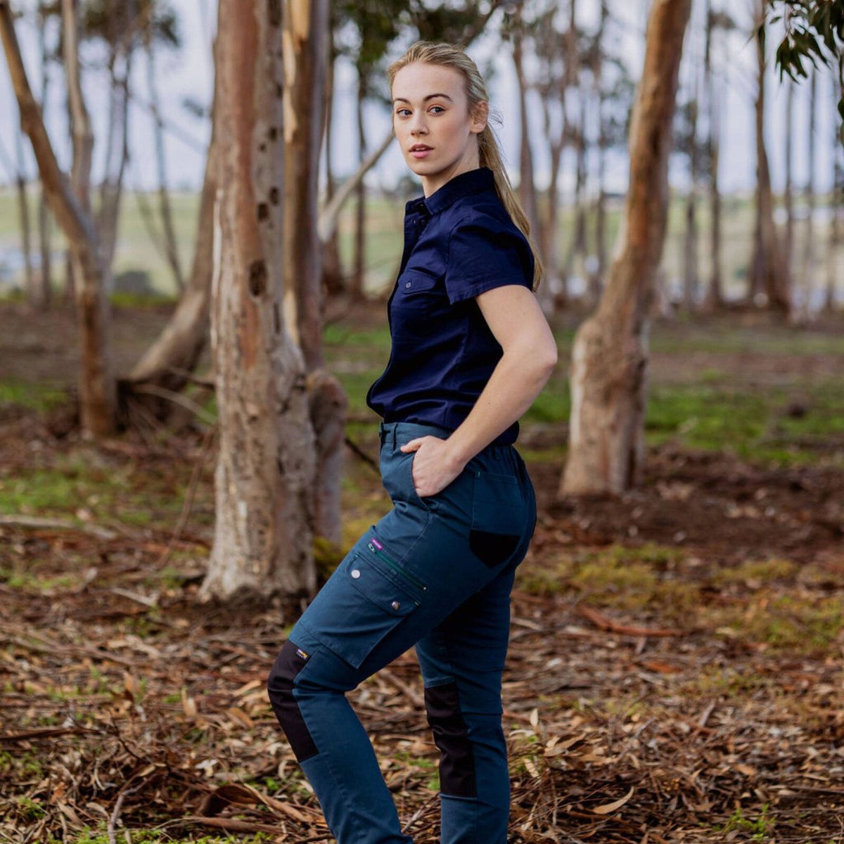 Green Hip Skinny Flex Pants - Gardener Green - Size 18 - UPF 50+ - Adjustable Length - SuperSaverAU - view 5