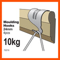 Everhang 10kg Nickel Plated Steel Picture Hanging Moulding Hook - 4 Pack