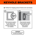 Everhang 10kg Zinc Plated Steel Picture Hanging Keyhole Plate 8 Pack