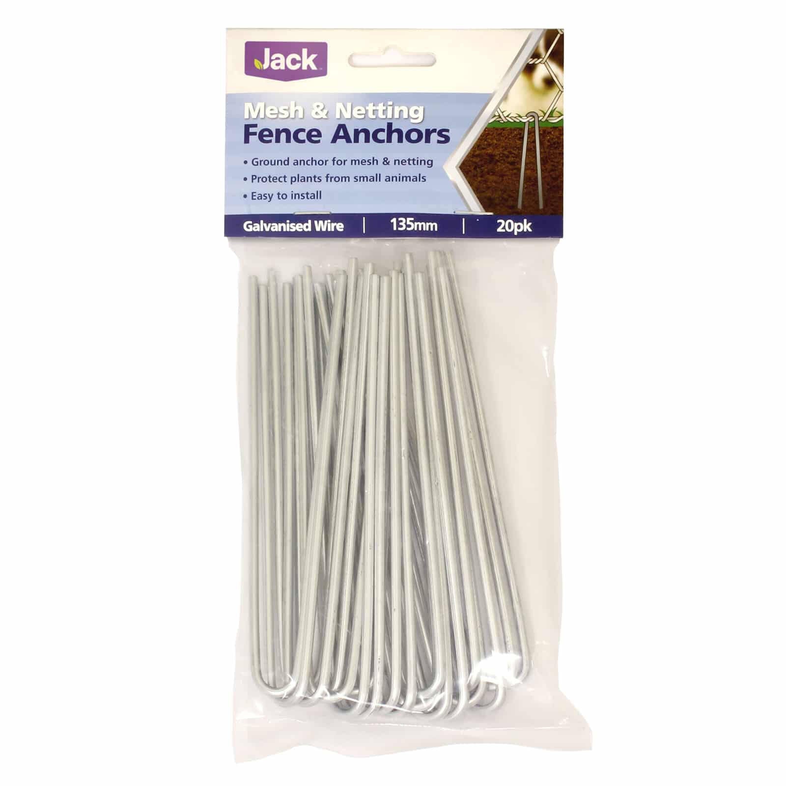 Jack Wire Mesh Fence Ground Anchors 20 Pack Galvanised