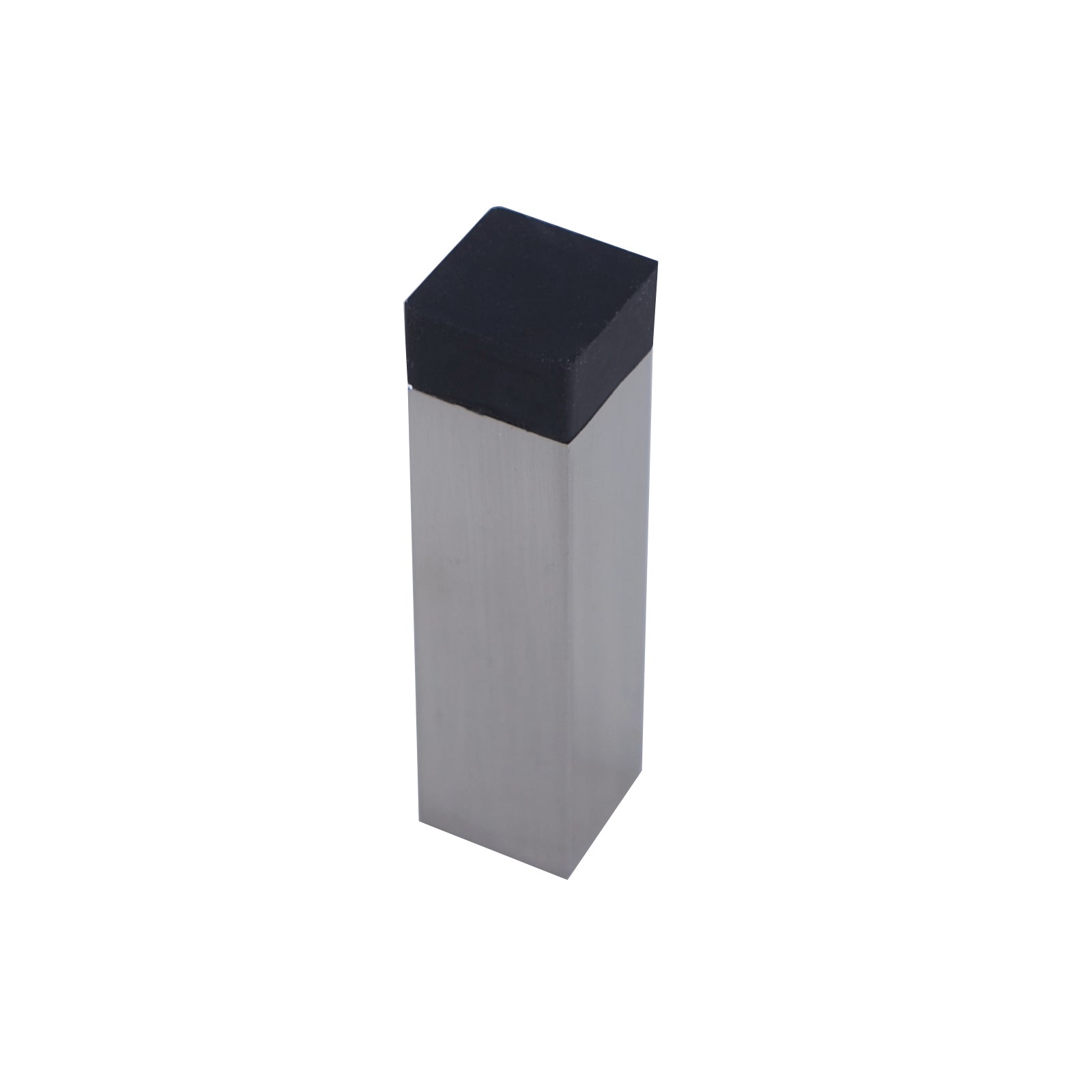 Adoored Satin Chrome Rectangle Rubber Bumper Door Stop - Metal with Rubber Tip