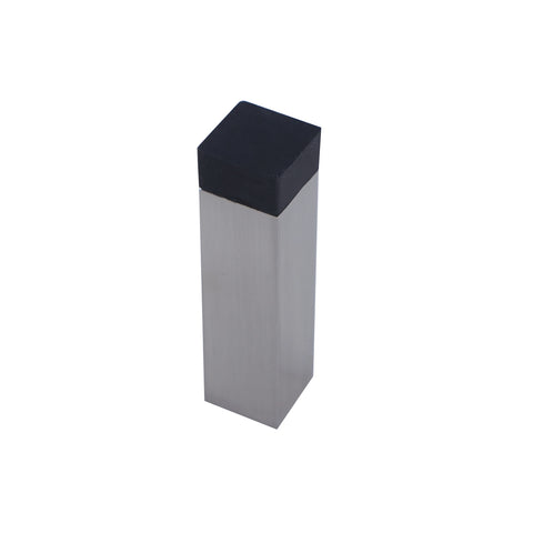 Adoored Satin Chrome Rectangle Rubber Bumper Door Stop - Metal with Rubber Tip