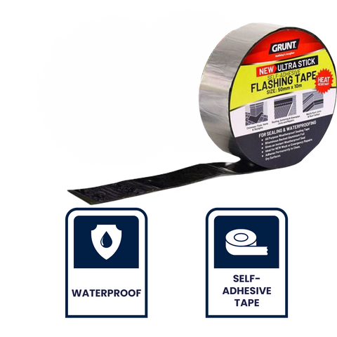GRUNT 50mm x 10m Bitumen Waterproof Flashing Tape - Self Adhesive