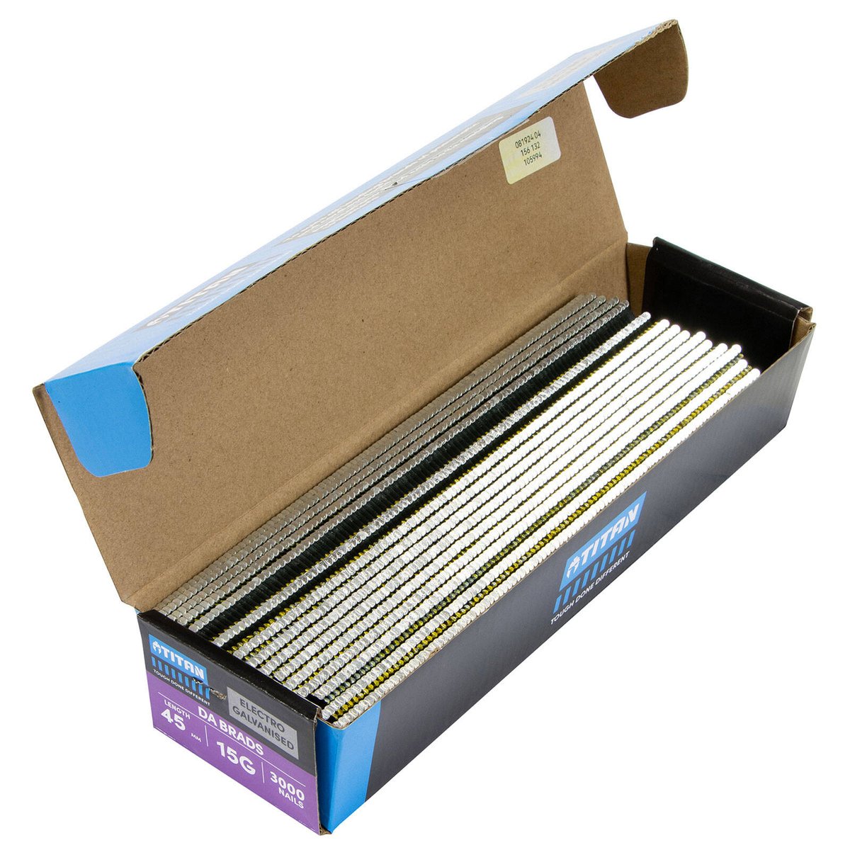 Titan 45mm Electro Galvanised 34° Angled Collated Nail Da Brads Pack 3000 - 15 Gauge - Precision Fastening - SuperSaverAU - view 4