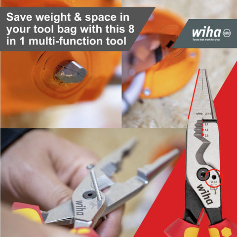 Wiha 8 in 1 Multi Function Pliers - 209mm - Steel - Ergonomic Design - SuperSaverAU - view 2