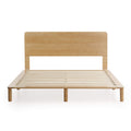 Zinus Double Bamboo Bed Frame - Natural Bamboo and Metal, Built-In Headboard, Slatted Base - AU-FPWNH2ZC-08D
