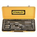 Stanley 64 Piece 1/4", 3/8" & 1/2" Drive Socket Set, Chrome Vanadium, 72-Tooth Ratchet, Case