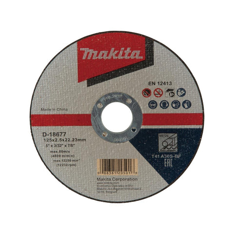 Makita Metal Cutting Disc - 125mm - 2.5mm Thick - Brown Fused Aluminium - SuperSaverAU - view 1