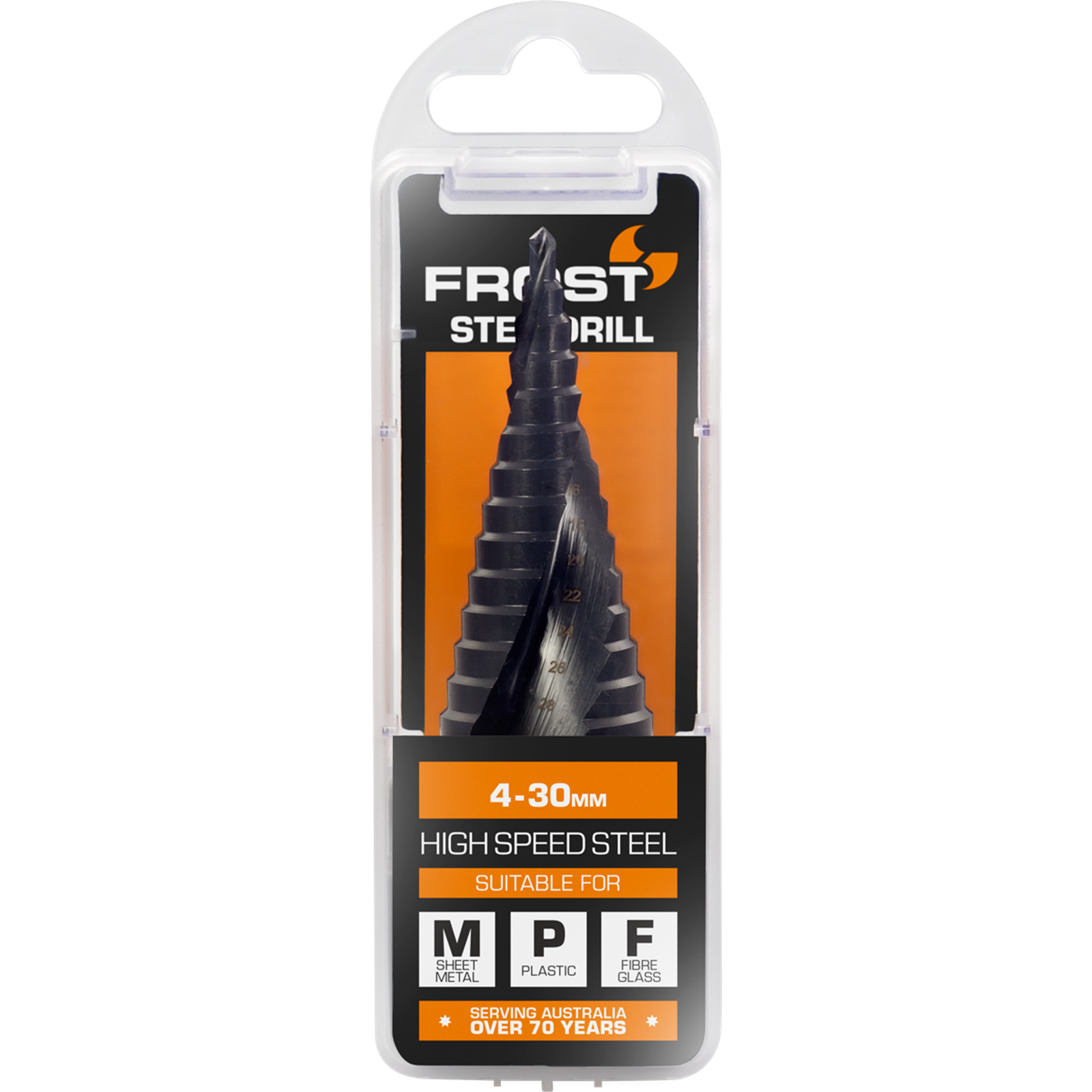 Frost 4-30mm HSS Step Drill Orange