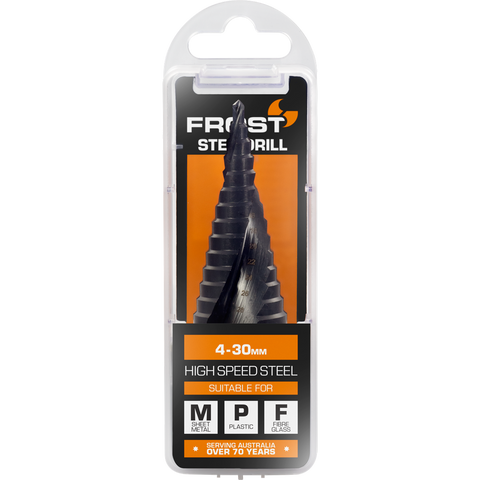 Frost 4 HSS Step Drill - 30mm - High-Speed Steel - Precision Drilling - SuperSaverAU - view 1