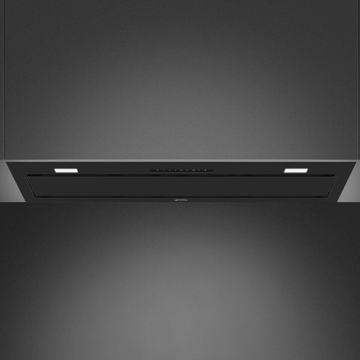Smeg 90cm Matte Black Undermount Rangehood - AutoVent 2.0, 697m³/h, Touch Controls - KSGAU9P4MB
