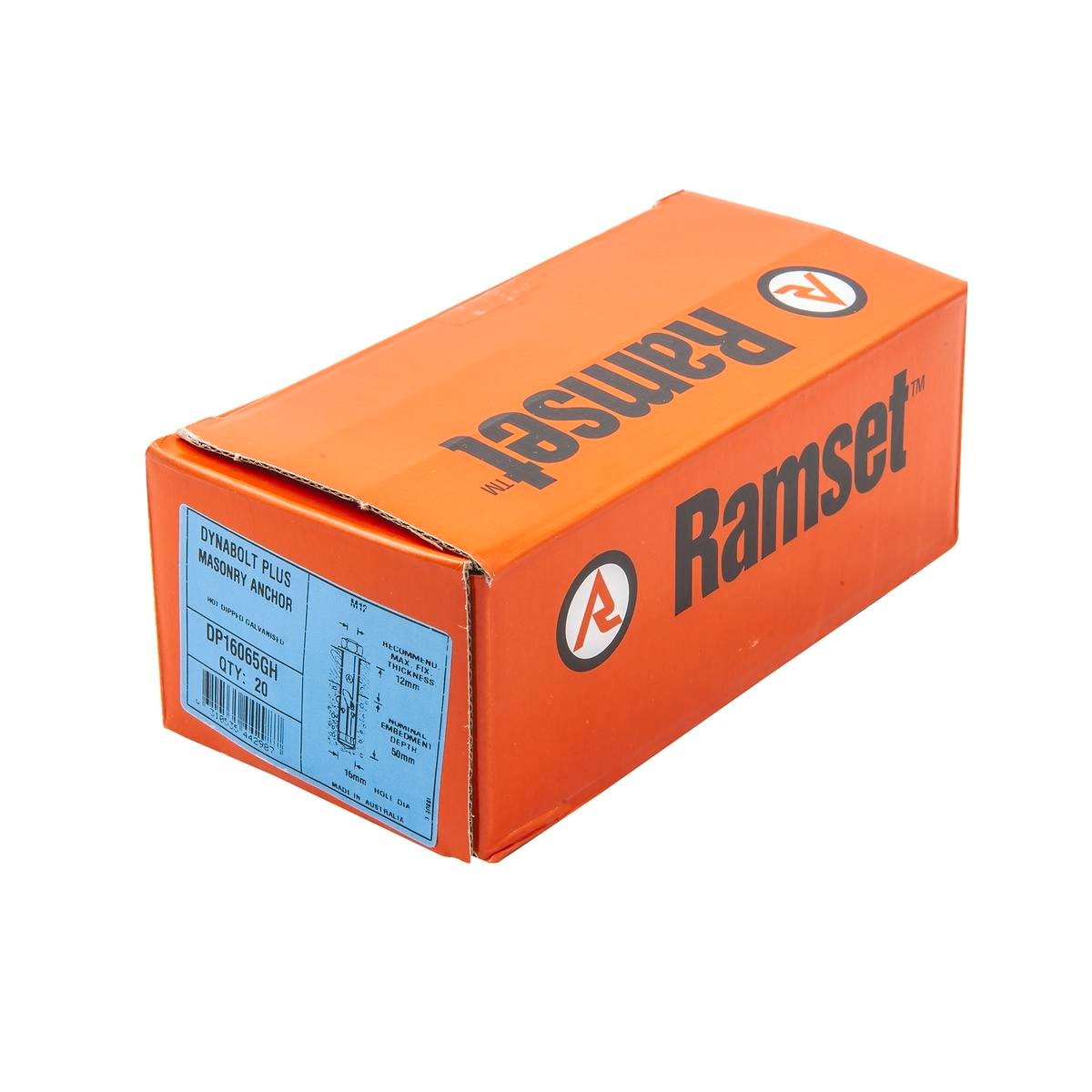 Ramset DynaBolt Plus Masonry Anchor 16mm Galvanised 20 Pack - SuperSaverAU - view 1