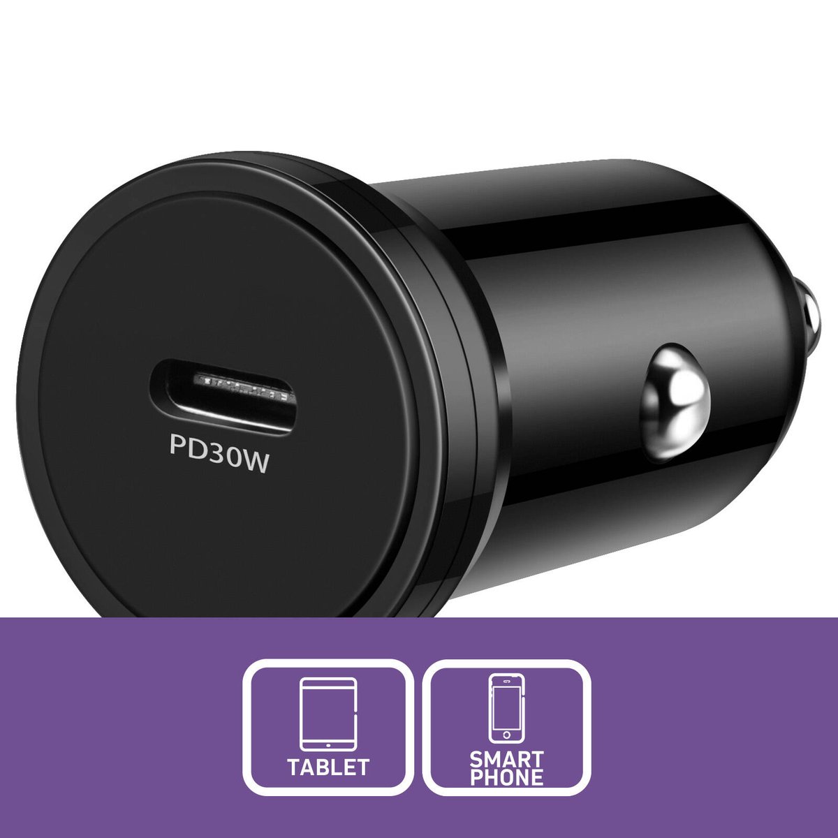 Antsig 30W USB-C Car Charger - Fast Charging - Durable Polycarbonate - 25mm x 70mm - SuperSaverAU - view 2
