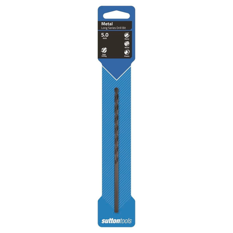 Sutton Tools 5.0mm Long Series Jobber Drill Bit M2 HSS Fast Chip Removal - SuperSaverAU - view 1