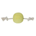Happy Tails Tennis Ball Plush Toy - Interactive Dog Toy - 120mm x 320mm - Squeaker & Tug Rope - SuperSaverAU - view 3
